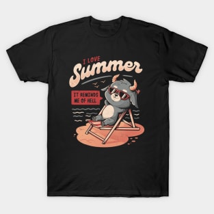 I Love Summer Hell - Cute Evil Creepy Baphomet Gift T-Shirt